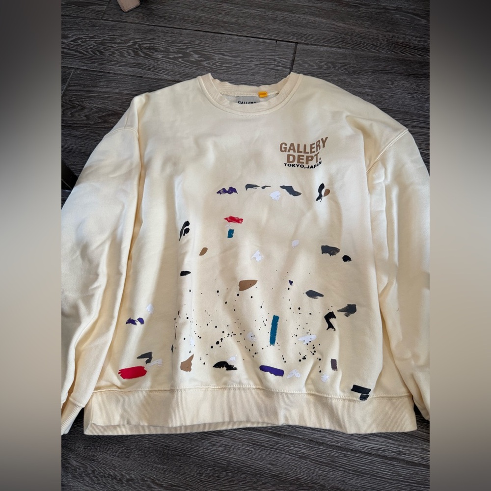 Gallery Cream Artistic Crewneck Sweater